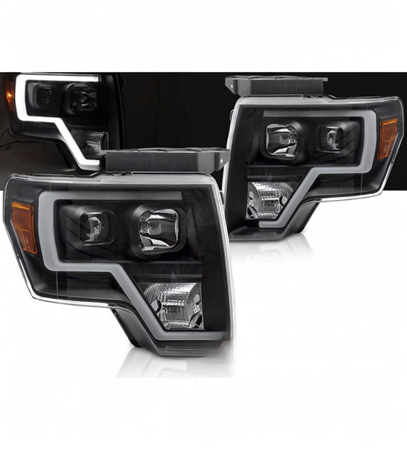 💕 Fari Anteriori Adatto per Ford F150 MK12 2008-2014 Tube LED Neri 💕