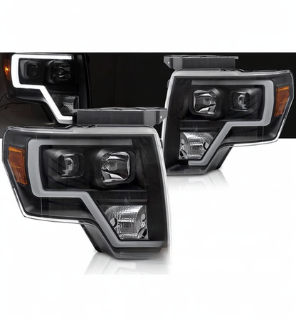💕 Fari Anteriori Adatto per Ford F150 MK12 2008-2014 Tube LED Neri 💕