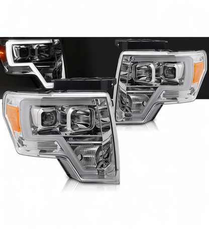 💕 Fari Anteriori Adatto per Ford F150 MK12 2008-2014 Tube LED Cromo 💕