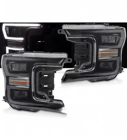 💕 Fari Anteriori Adatto per Ford F150 MK13 2017-2020 Full LED DRL Sequenziali Neri 💕