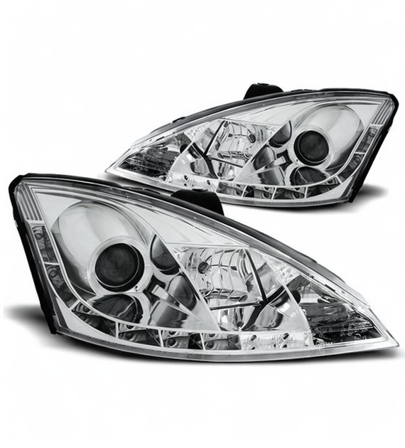💕 Fari Anteriori Adatto per Ford Focus 01-04 LED Cromo 💕