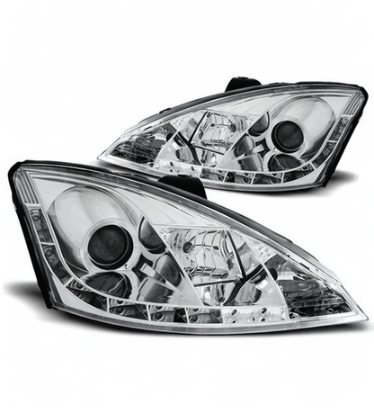 💕 Fari Anteriori Adatto per Ford Focus 01-04 LED Cromo 💕
