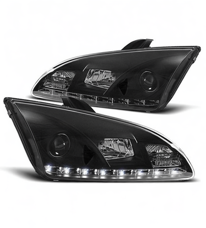 💕 Fari Anteriori Adatto per Ford Focus II 04-08 LED Neri 💕