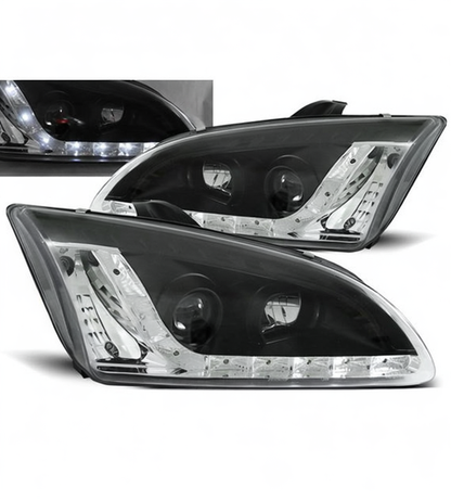 💕 Fari Anteriori Adatto per Ford Focus II 04-08 LED Neri 💕
