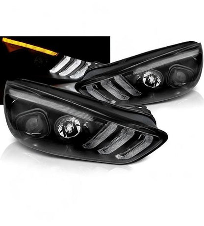 💕 Fari Anteriori Adatto per Ford Focus MK3 15-18 LED DRL Neri 💕