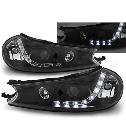 💕 Fari Anteriori Adatto per Ford Mondeo 96-00 LED Daylight Neri 💕
