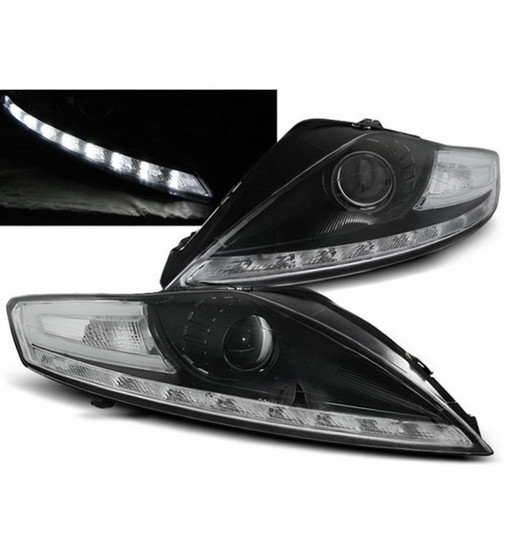 💕 Fari Anteriori Adatto per Ford Mondeo 07-10 LED Daylight Neri 💕