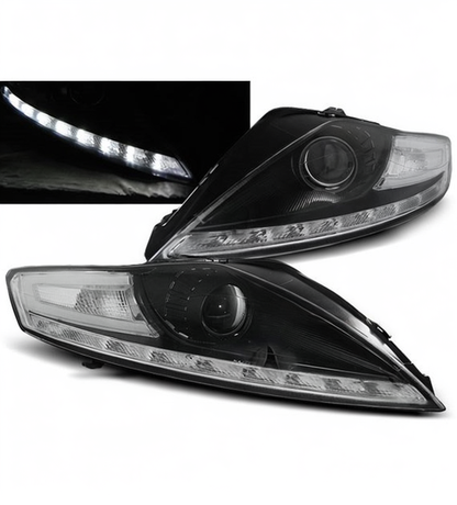 💕 Fari Anteriori Adatto per Ford Mondeo 07-10 LED Daylight Neri 💕