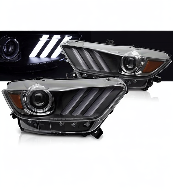 💕 Fari Xenon Adatto per Ford Mustang 14-17 LED DRL Neri D3S 💕