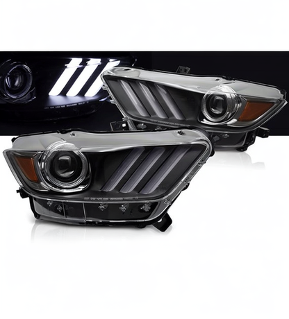 💕 Fari Xenon Adatto per Ford Mustang 14-17 LED DRL Neri D3S 💕