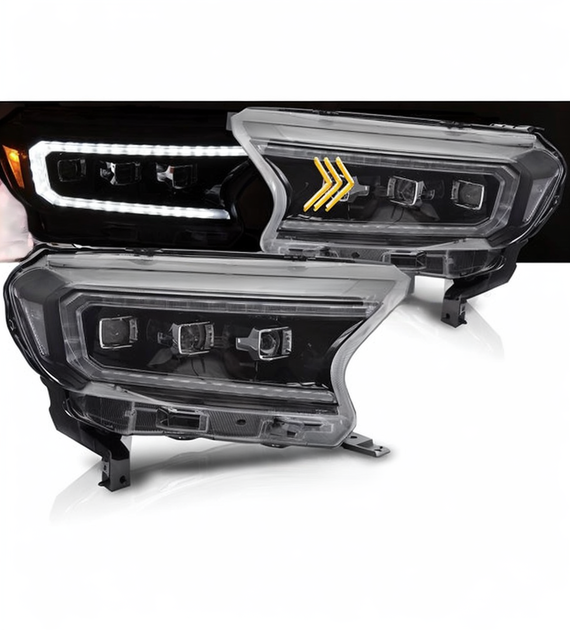 💕 Fari Anteriori Adatto per Ford Ranger V 16-22 Full LED DRL Neri 💕