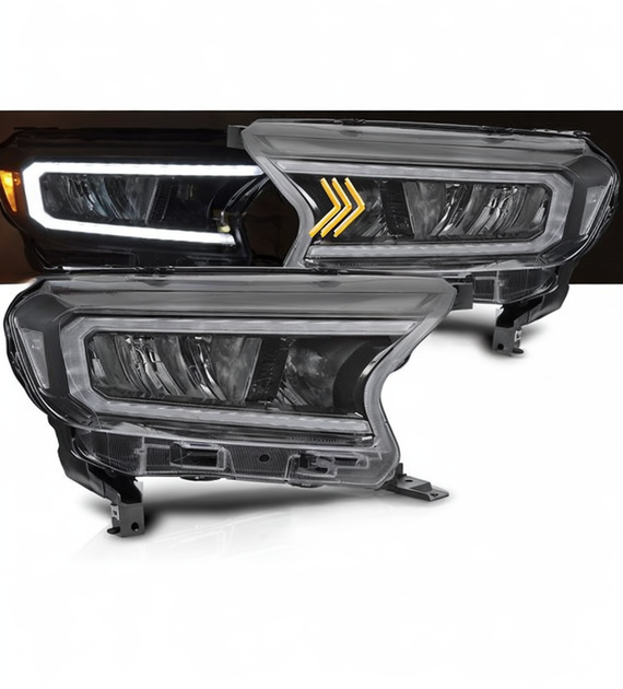 💕 Fari Anteriori Adatto per Ford Ranger V 16-22 Full LED DRL Neri 💕