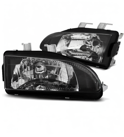 💕 Fari Anteriori Adatto per Honda Civic 2D 3D 91-95 H4 Neri 💕