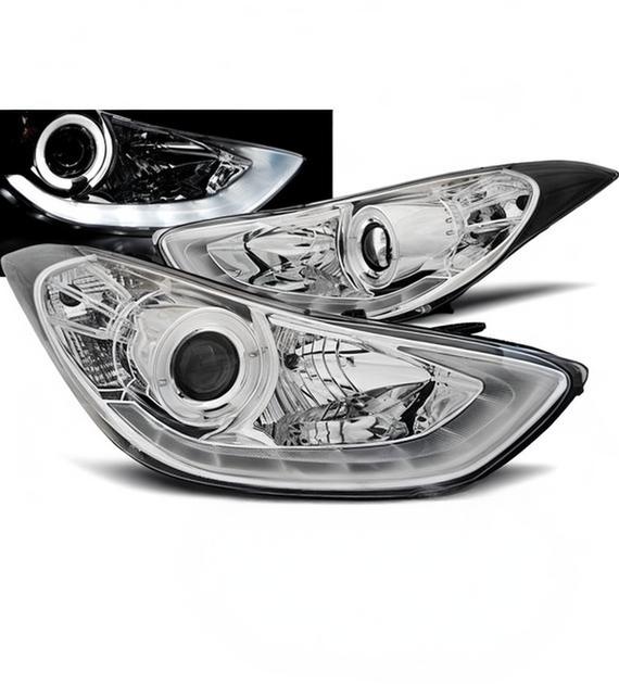 💕 Fari Anteriori Adatto per Hyundai Elantra 11-15 LED Daylight Cromati 💕