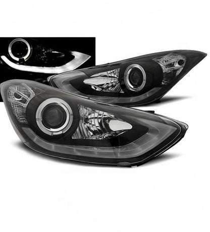 💕 Fari Anteriori Adatto per Hyundai Elantra 11-15 LED Daylight Neri 💕