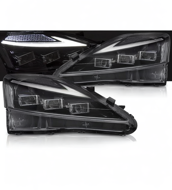 💕 Fari Anteriori Adatto per Lexus IS II 06-13 Full LED DRL Neri 💕
