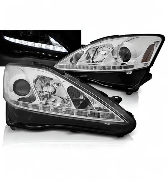 💕 Fari Anteriori Adatto per Lexus IS II 06-13 LED DRL Cromati 💕