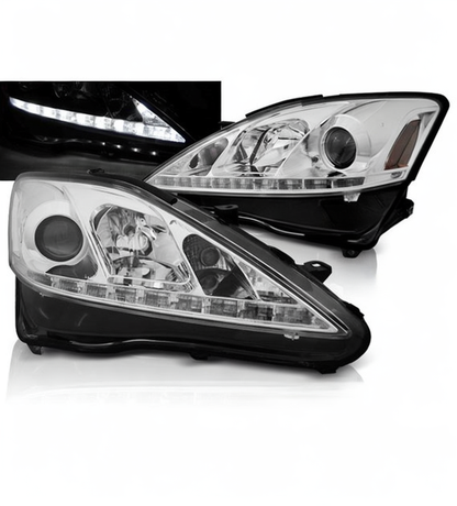 💕 Fari Anteriori Adatto per Lexus IS II 06-13 LED DRL Cromati 💕