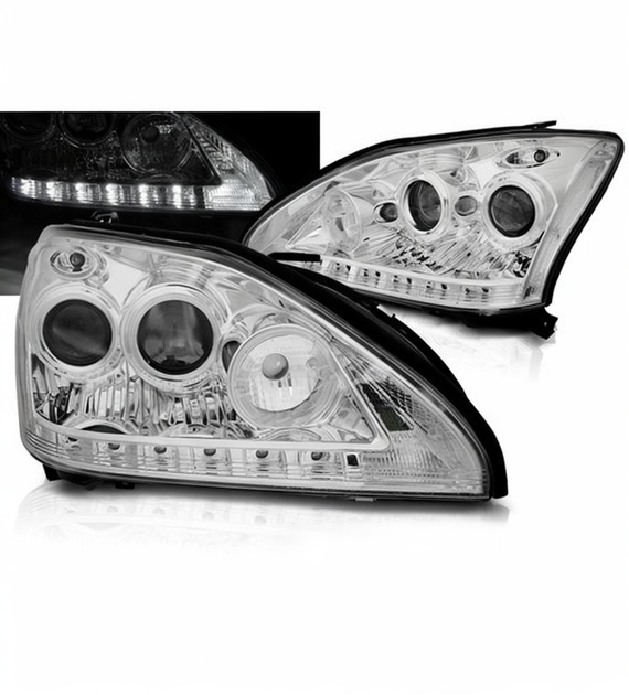💕 Fari Anteriori Adatto per Lexus RX 330 350 03-08 LED Tube Cromati 💕