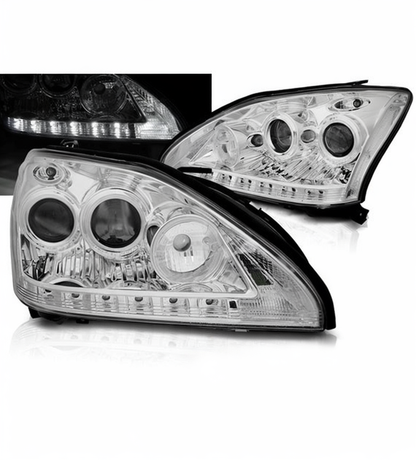 💕 Fari Anteriori Adatto per Lexus RX 330 350 03-08 LED Tube Cromati 💕