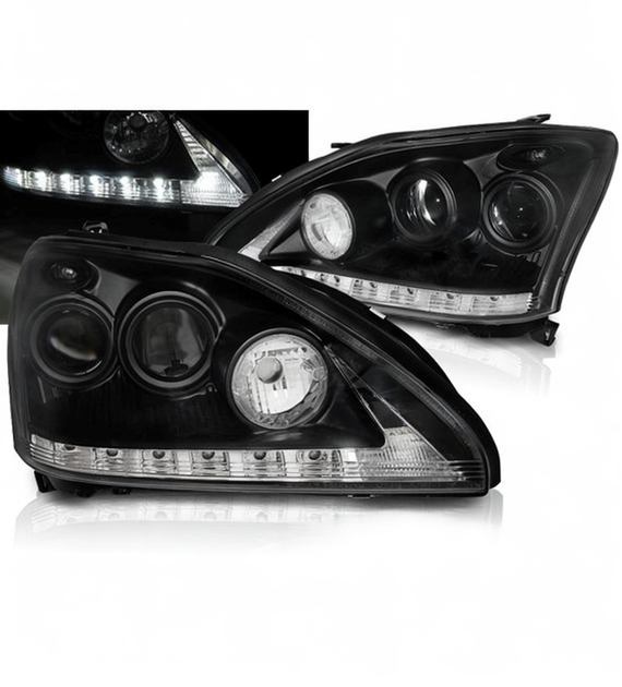 💕 Fari Anteriori Adatto per Lexus RX 330 350 03-08 LED Tube Neri 💕
