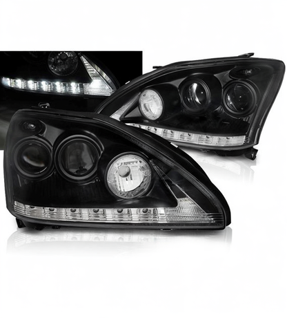 💕 Fari Anteriori Adatto per Lexus RX 330 350 03-08 LED Tube Neri 💕