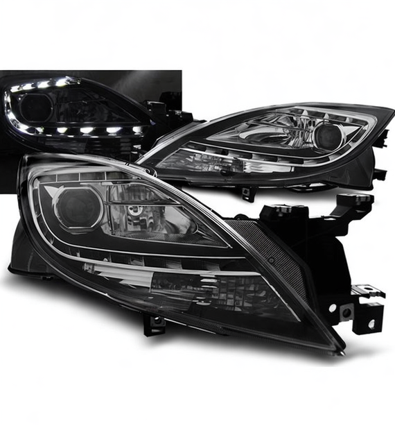 💕 Fari Anteriori Adatto per Mazda 6 II 10-12 LED Daylight Neri 💕