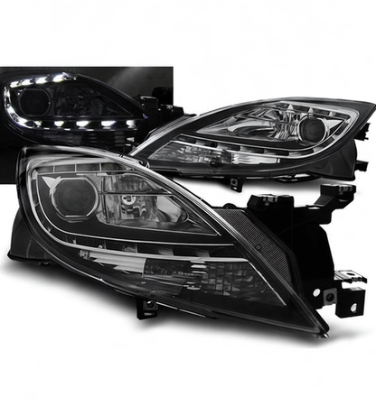 💕 Fari Anteriori Adatto per Mazda 6 II 10-12 LED Daylight Neri 💕