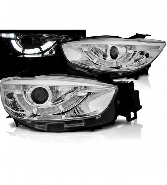 💕 Fari Anteriori Adatto per Mazda CX-5 11-15 LED DRL Cromati True DRL 💕