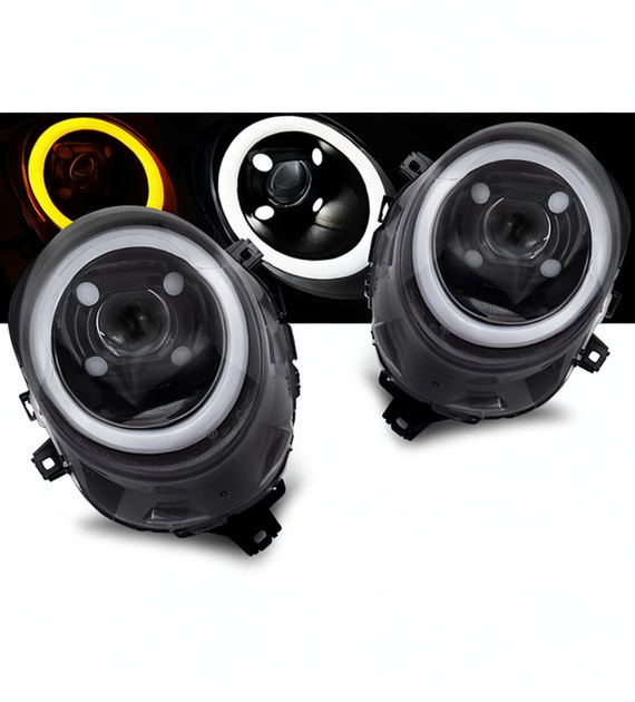💕 Fari Anteriori Adatto per Mini Cooper F55 F56 F57 14-17 LED Tube Neri 💕
