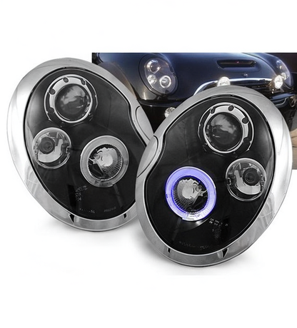💕 Fari Anteriori Adatto per Mini Cooper 01-04 Angel Eyes Neri 💕