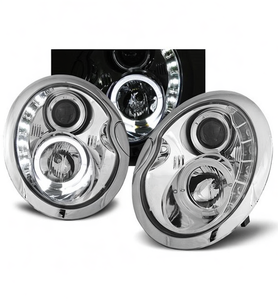 💕 Fari Anteriori Adatto per Mini Cooper 05-06 LED Daylight Cromati 💕
