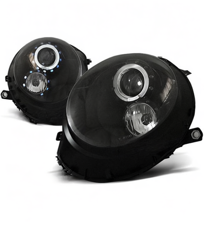 💕 Fari Anteriori Adatto per Mini Cooper 06-14 Angel Eyes Neri 💕