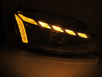 💕 Fari Anteriori Adatto per VW Golf 7 17-19 LED DRL Sequenziali Neri 💕
