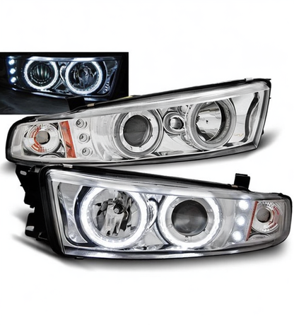 💕Fari Anteriori Adatto per Mitsubishi Galant EA0 96-06 Angel Eyes CCFL Cromo💕