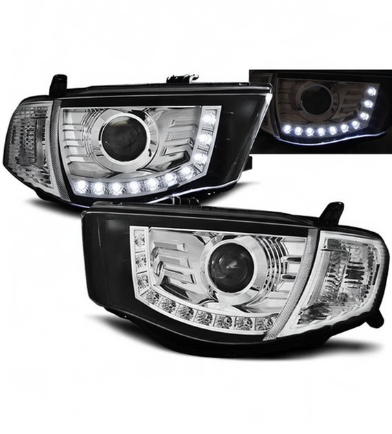 💕 Fari Anteriori Adatto per Mitsubishi L200 06-10 LED Daylight Cromati 💕
