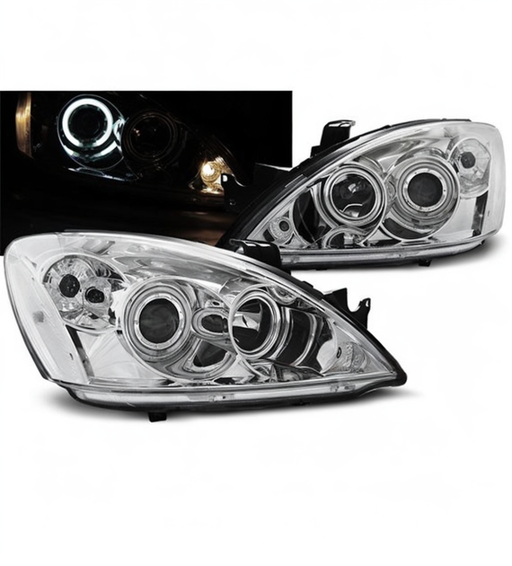 💕 Fari Anteriori Adatto per Mitsubishi Lancer 7 04-07 Angel Eyes CCFL Cromati 💕