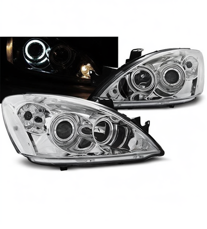 💕 Fari Anteriori Adatto per Mitsubishi Lancer 7 04-07 Angel Eyes CCFL Cromati 💕