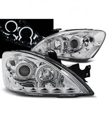 💕 Fari Anteriori Adatto per Mitsubishi Lancer 7 04-07 LED Daylight Cromati 💕