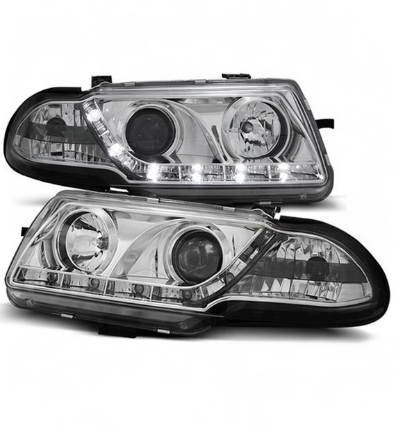 💕 Fari Anteriori Adatti per Opel Astra F 94-97 LED Daylight Cromati 💕