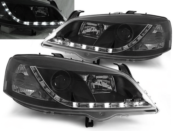 💕 Fari Anteriori Adatti per Opel Astra G 97-04 LED Daylight Neri 💕