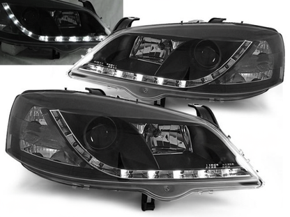 💕 Fari Anteriori Adatti per Opel Astra G 97-04 LED Daylight Neri 💕