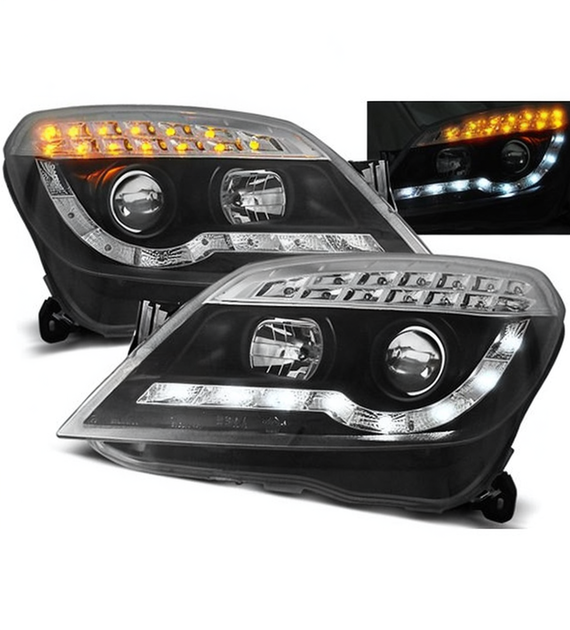 💕 Fari Anteriori Adatti per Opel Astra H 04-10 LED Daylight Neri 💕