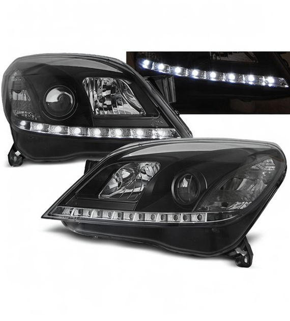 💕 Fari Anteriori Adatti per Opel Astra H 03-10 LED Daylight Neri 💕
