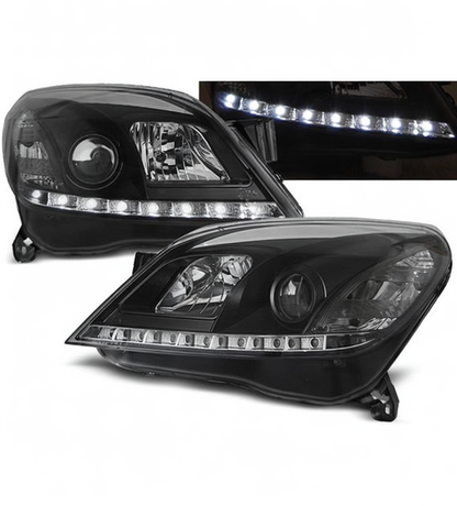 💕 Fari Anteriori Adatti per Opel Astra H 03-10 LED Daylight Neri 💕