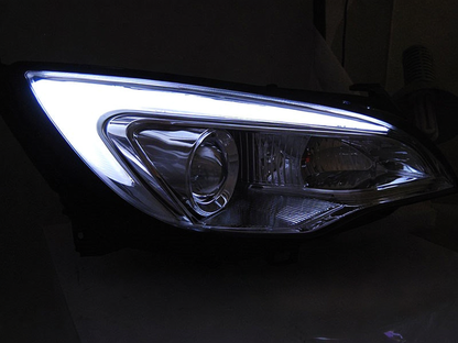 💕 Fari Anteriori Adatti per Opel Astra J 10-15 LED Tube Cromati 💕
