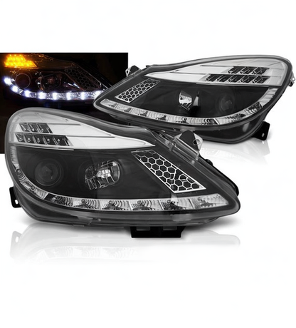 💕 Fari Anteriori Adatti per Opel Corsa D 06-11 LED Daylight Neri 💕