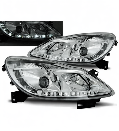 💕 Fari Anteriori Adatti per Opel Corsa D 06-11 LED Daylight Cromati 💕