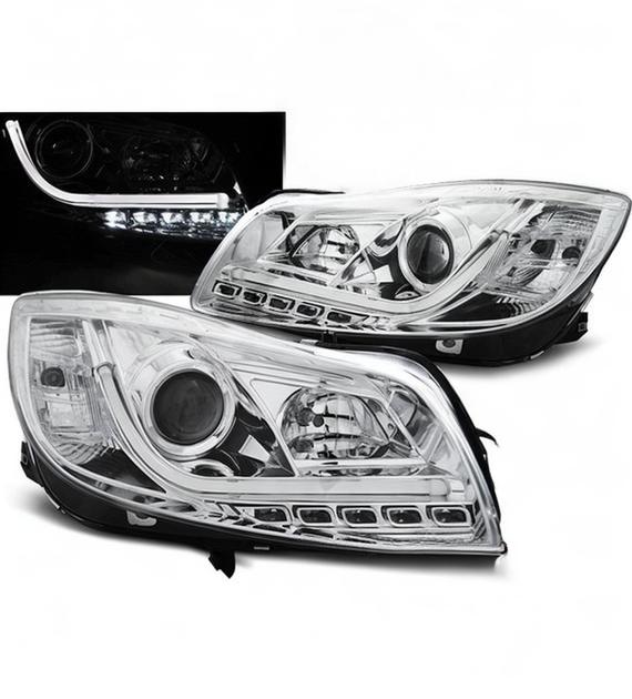 💕 Fari Anteriori Adatti per Opel Insignia 08-12 LED Tube Light Cromati 💕
