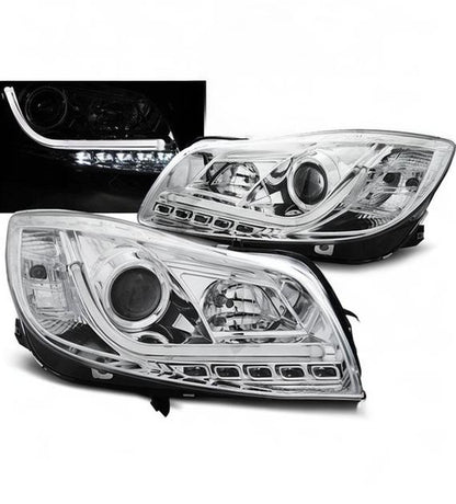 💕 Fari Anteriori Adatti per Opel Insignia 08-12 LED Tube Light Cromati 💕